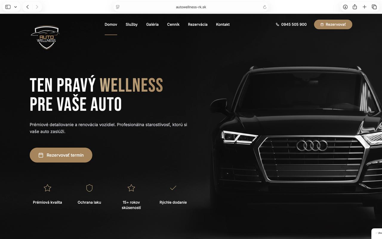 Ukážka projektu autowellness-rk.sk