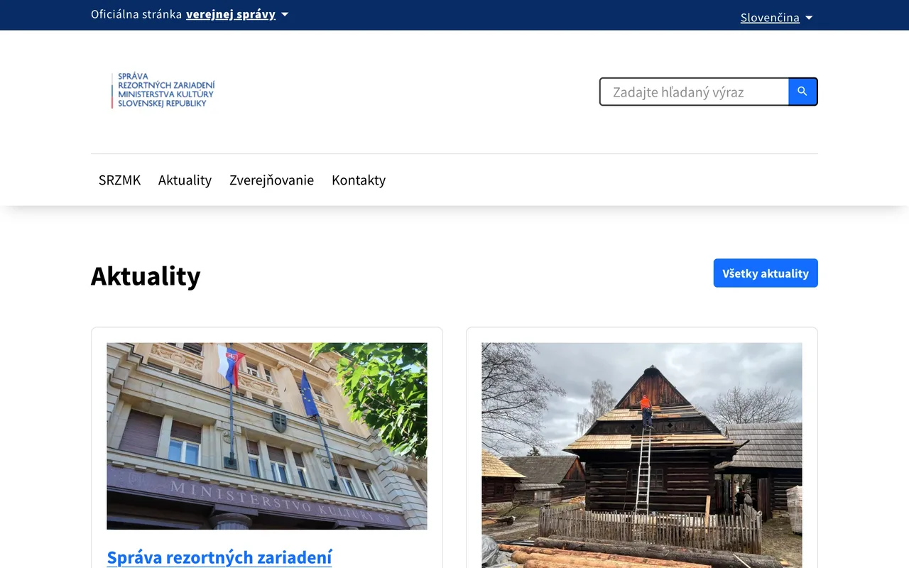 Ukážka projektu Správa rezortných zariadení MK SR